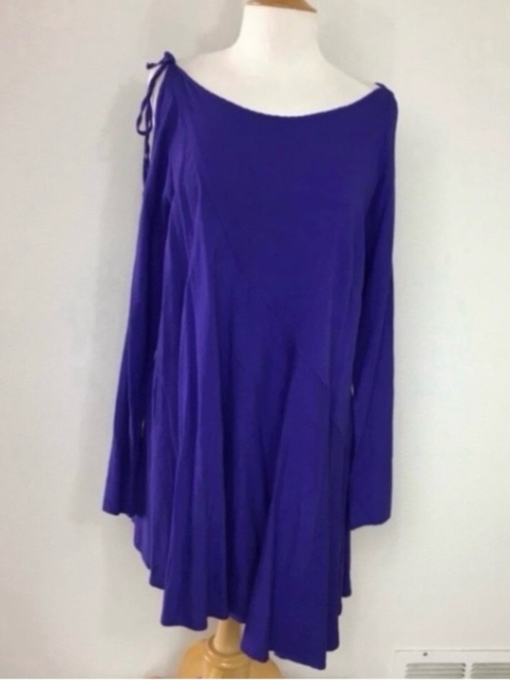 Free People Womens Violet Cold Shoulder Clear Skies Asymmetrical Tunic Size L